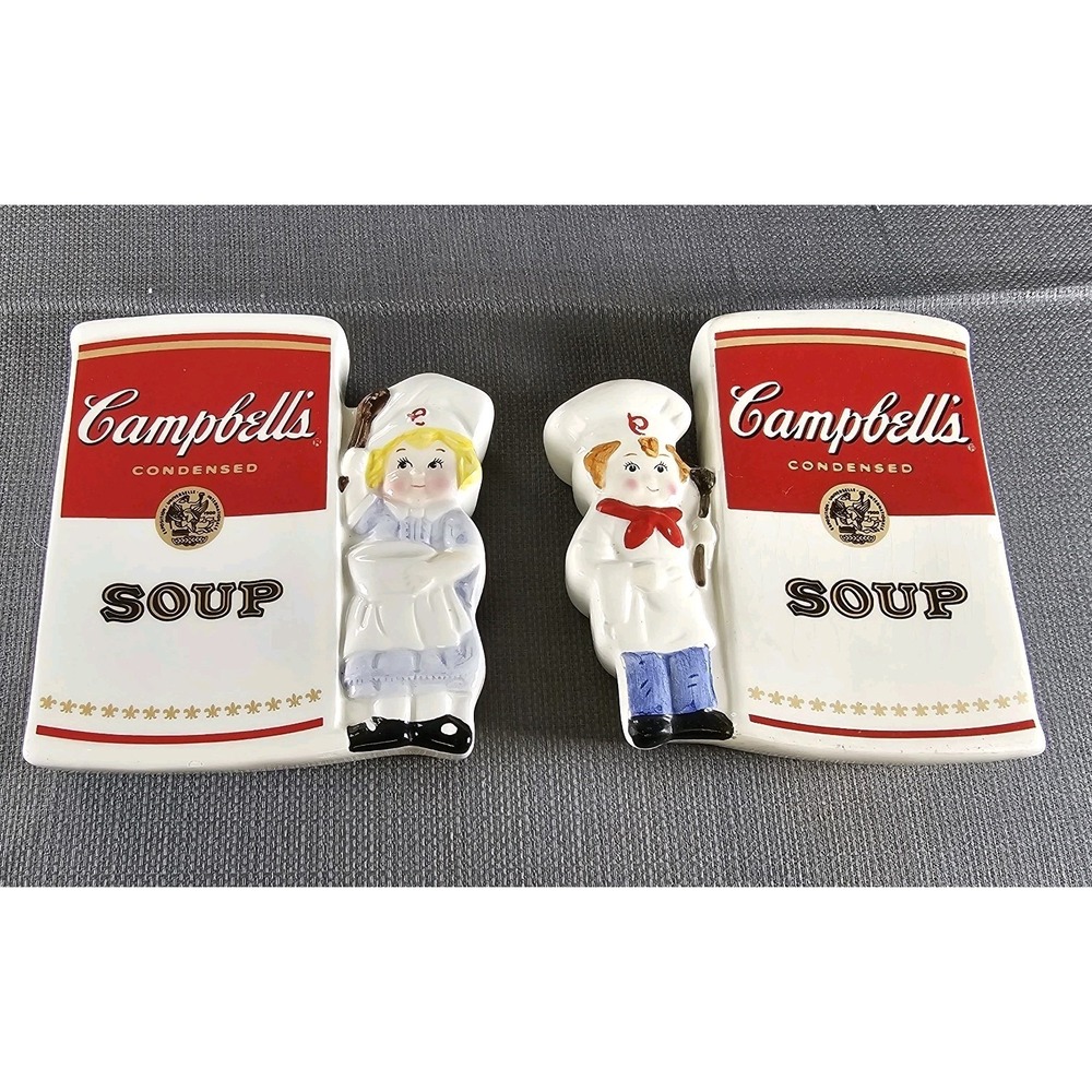 Pair Of Campbell Soup Kids‎ Spoon Holders or Wall Hanging Ornaments